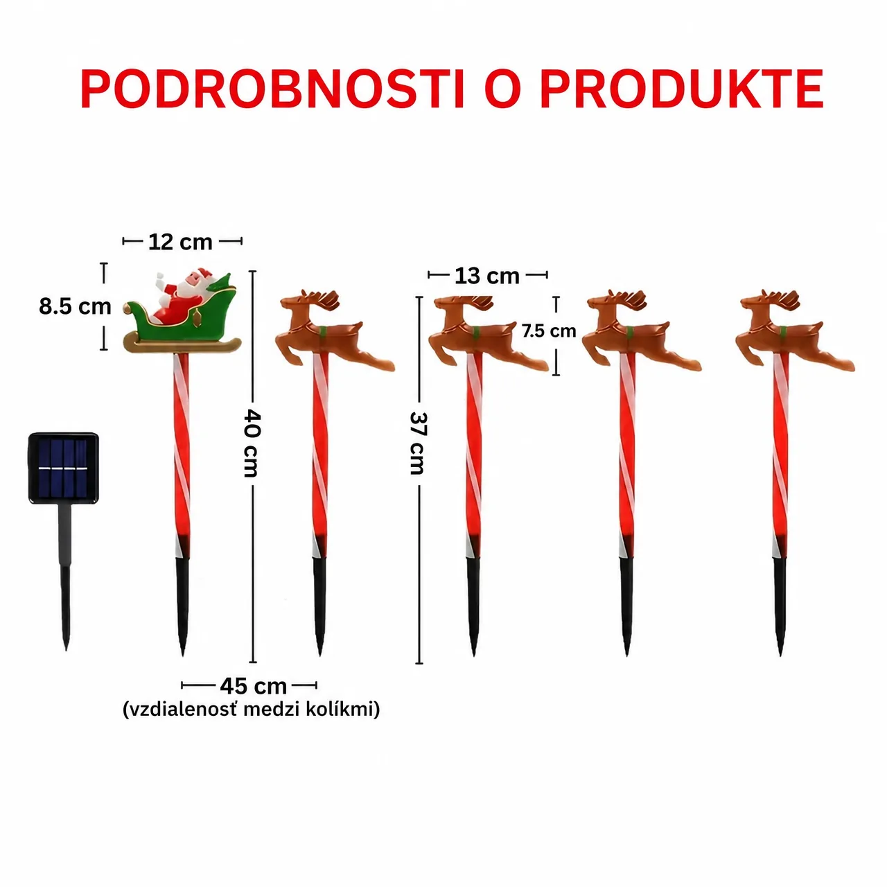 Vianočná záhradná dekorácia so Santa Clausom a sobmi, ReinDeers - Image 5