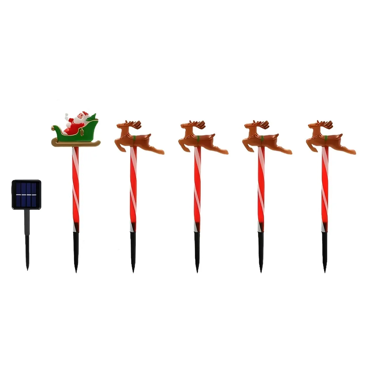 Vianočná záhradná dekorácia so Santa Clausom a sobmi, ReinDeers - Image 4