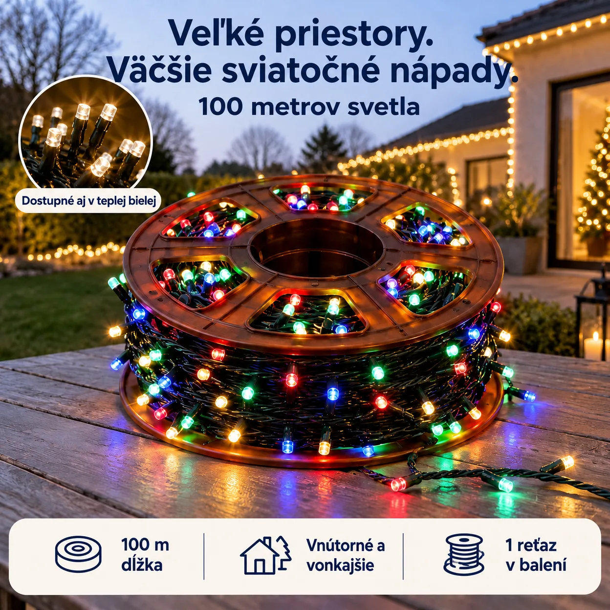100mLL Sviatočná svetelná reťaz - Image 1