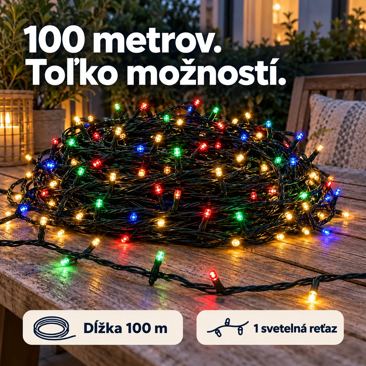 100mLL Sviatočná svetelná reťaz - Image 2