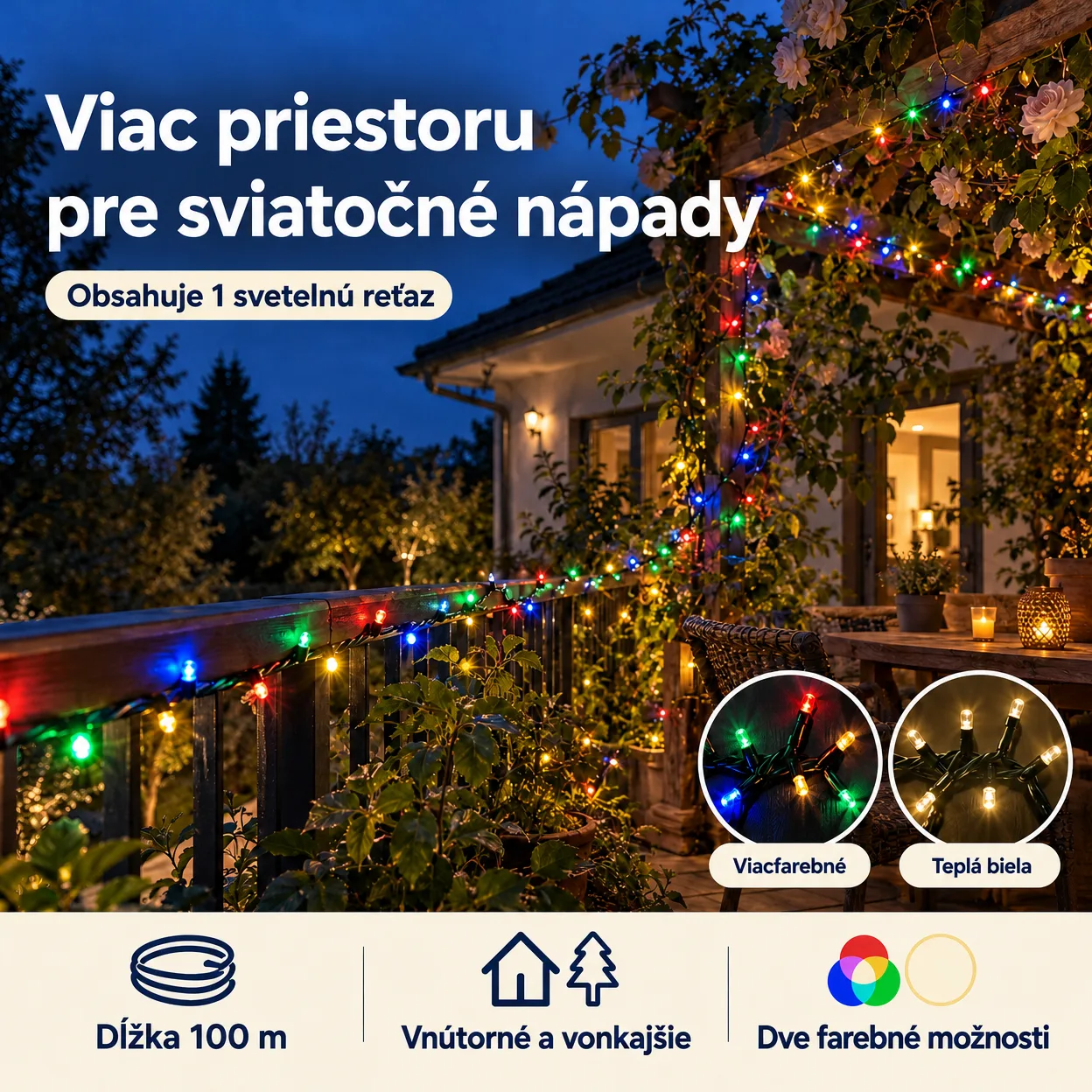 100mLL Sviatočná svetelná reťaz - Image 9