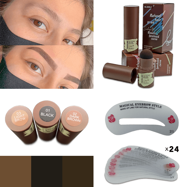 BROWSTAMP-TR, Sada na tvarovanie obočia so šablónami a pigmentom - Image 7