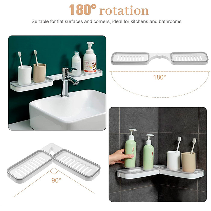 BathroomShelf, polička do kúpeľne, ktorú je možné nainštalovať v uhle 90° alebo 180° - Image 4