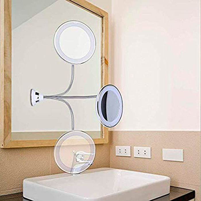 BeautyMirror, zrkadlo s priblížením, výkonným LED svetlom a ohybným držiakom - Image 5