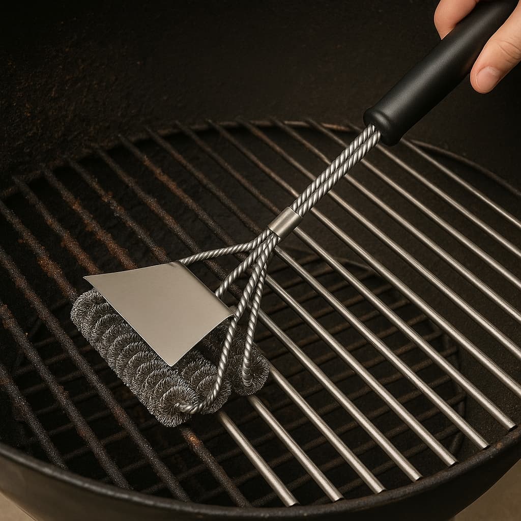 Vďaka širokej a stabilnej škrabke vyčistíte povrch grilu oveľa rýchlejšie ako s bežnými úzkymi nadstavcami.