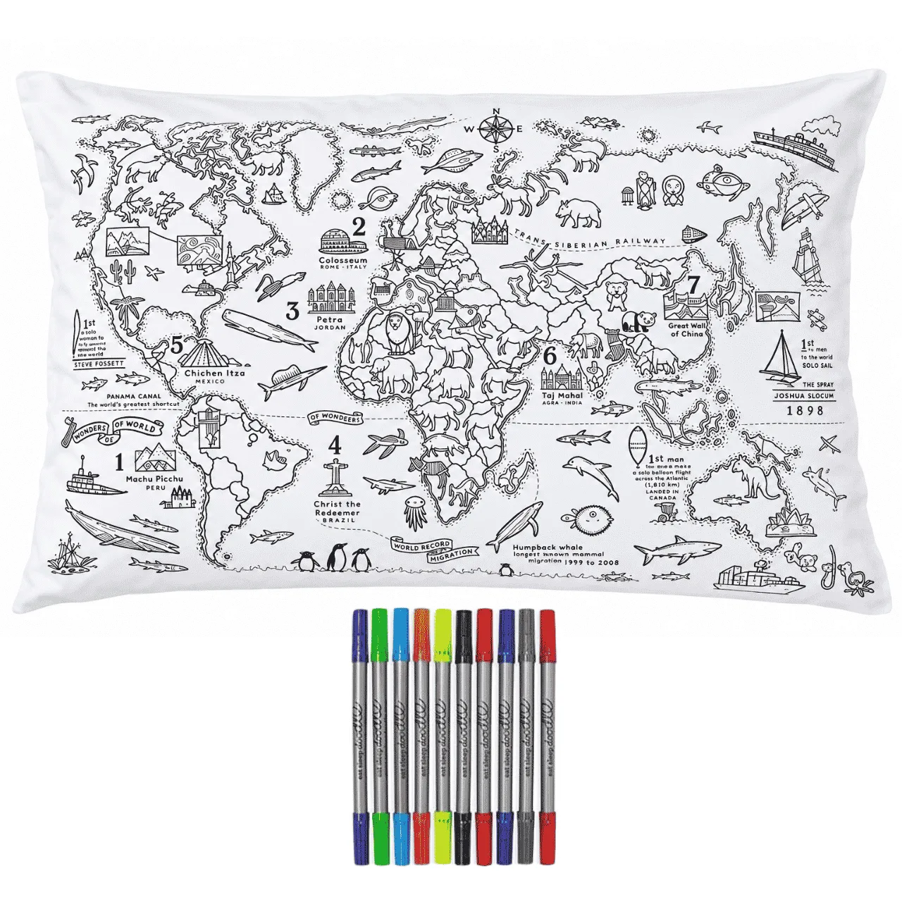 Vyfarbi si vankúš – mapa sveta, ColoringPillow - Image 2