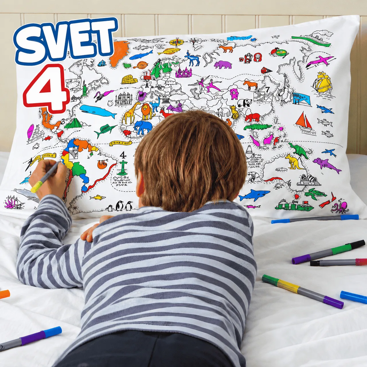 Vyfarbi si vankúš – mapa sveta, ColoringPillow - Image 5