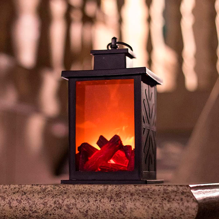 FireLantern, dekoratívna lampa s vzhľadom krbu a virtuálnym ohňom - Image 3