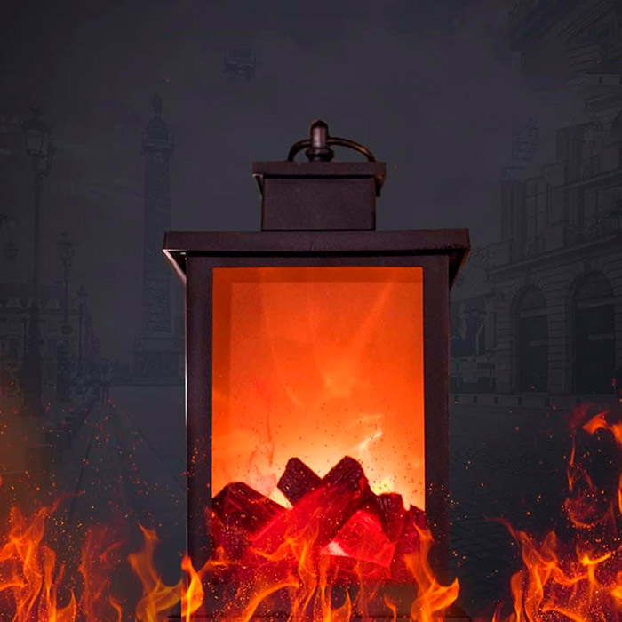 FireLantern, dekoratívna lampa s vzhľadom krbu a virtuálnym ohňom - Image 4