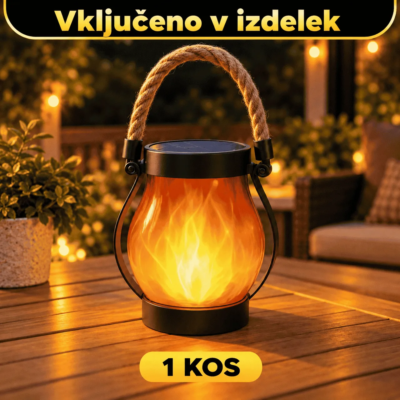 Solárna lampáš s efektom plameňa, Flamy - Image 2