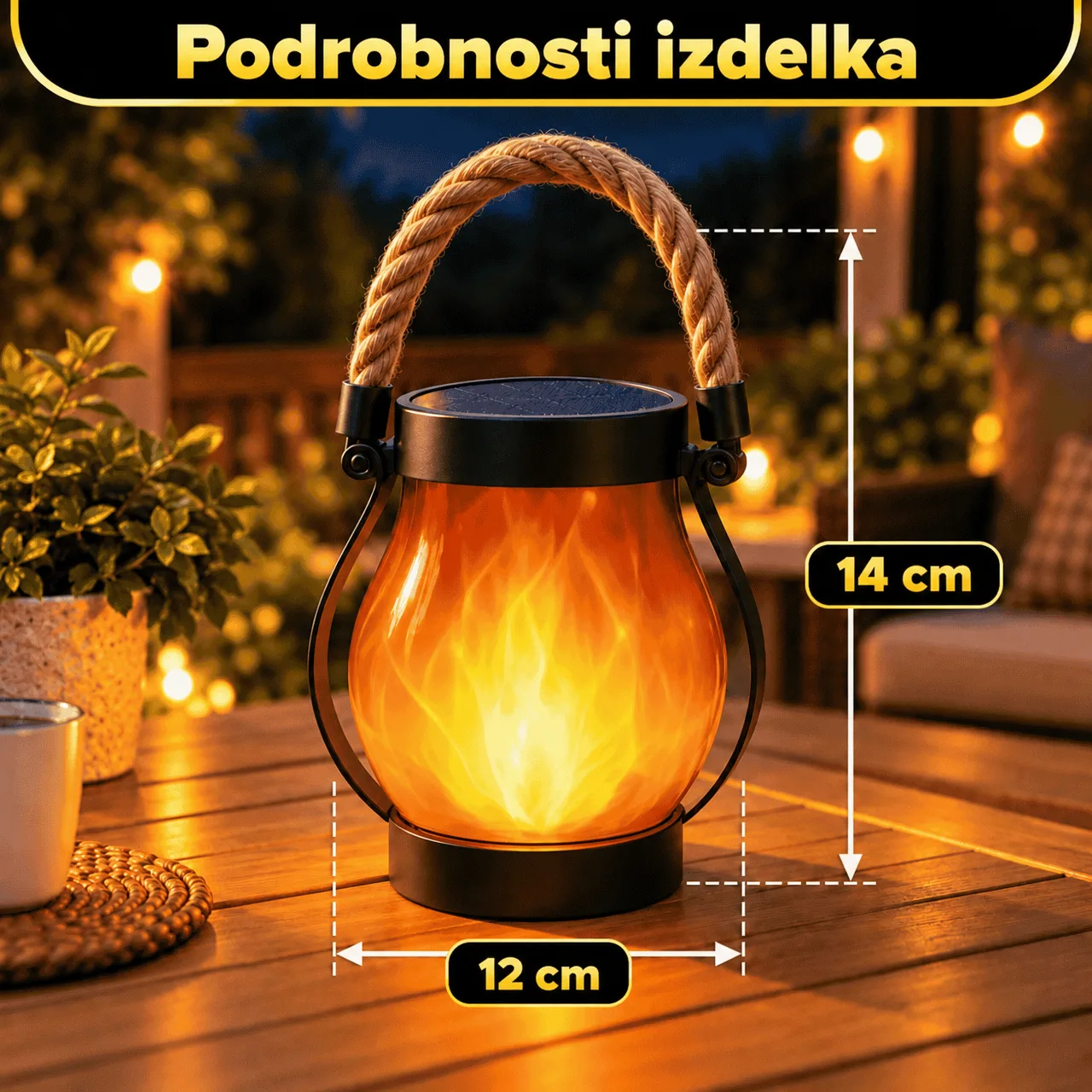 Solárna lampáš s efektom plameňa, Flamy - Image 3