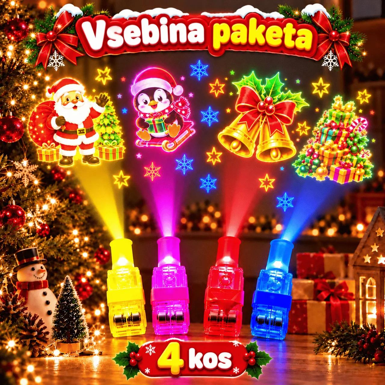 LED projektory na prst s vianočnými motívmi, FunLights - Image 2