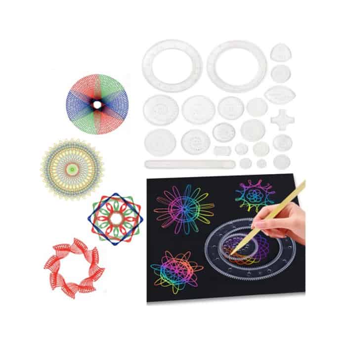 GeoArtKit, 27-dielna sada na kreslenie s geometrickými spirografmi - Image 2