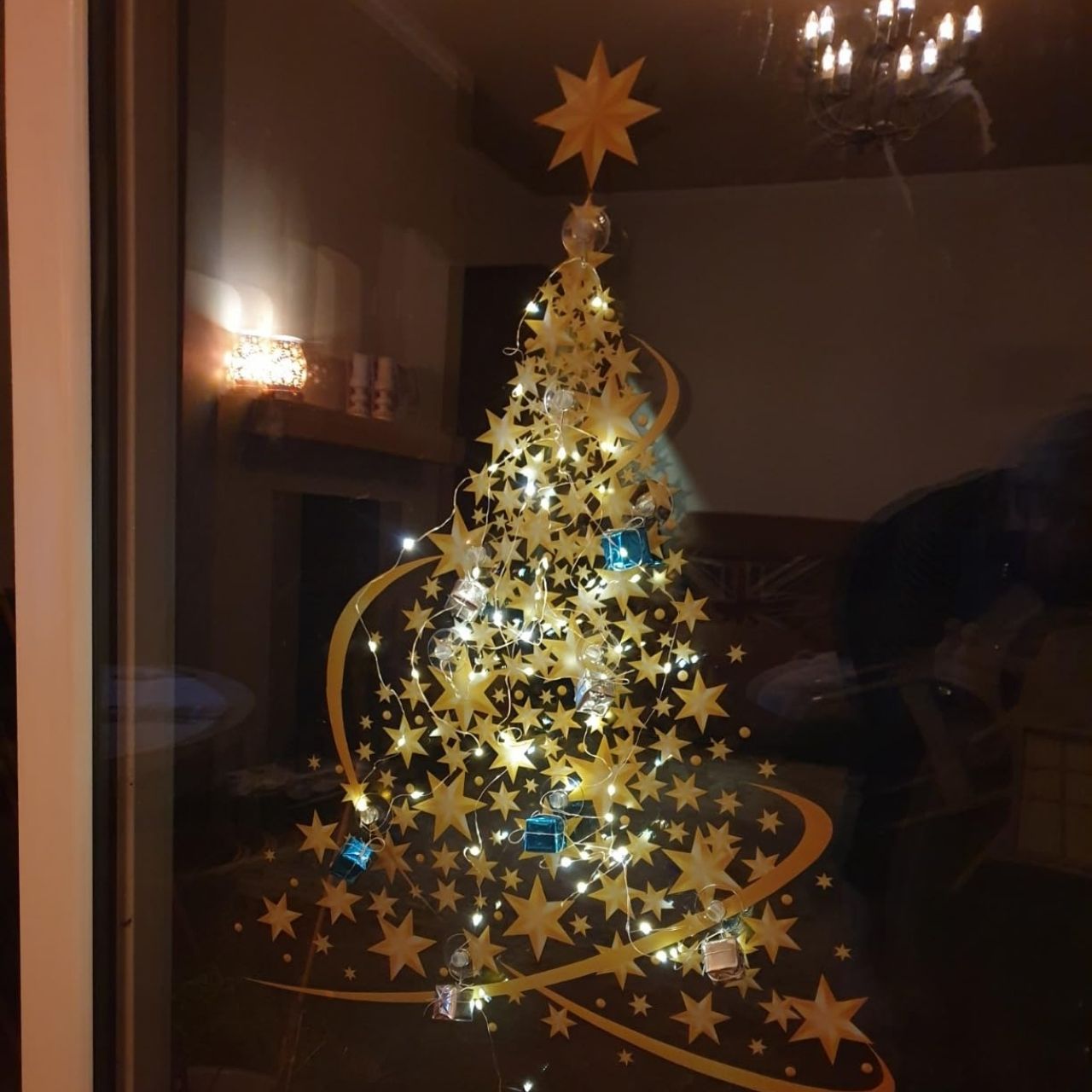 GoldenTree, vianočné nálepky na okno v zlatej farbe (2 ks) - Image 4