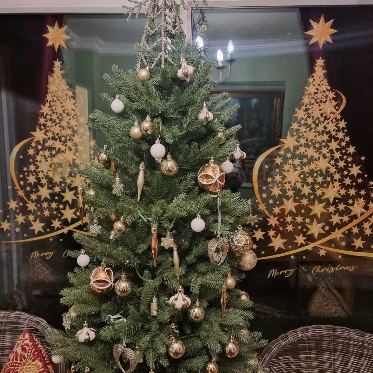 GoldenTree, vianočné nálepky na okno v zlatej farbe (2 ks) - Image 7