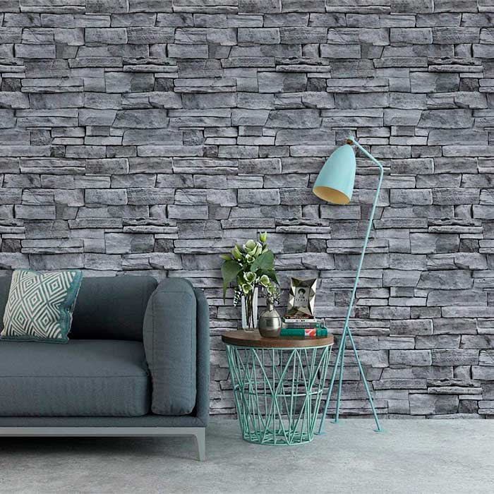 GreyBricks, samolepiace nálepky na stenu s 3D vzhľadom sivých tehál - Image 3