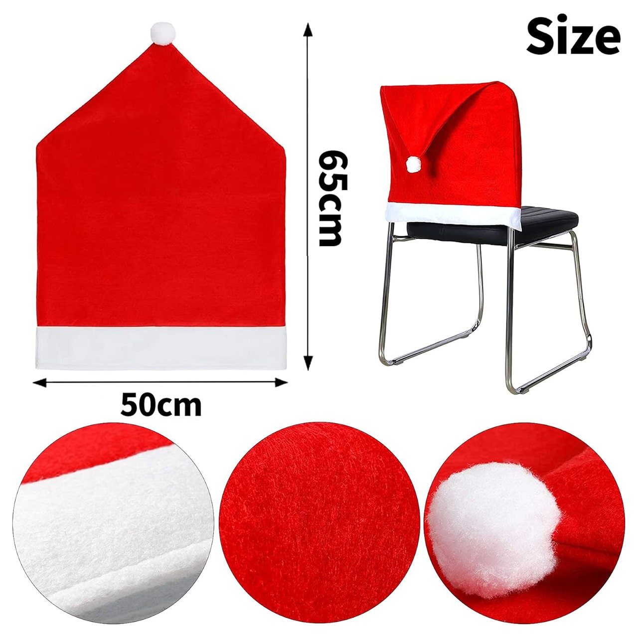 HatBundle, podložka pod tanier v tvare Santa klobúka (20 kusov) a slávnostný poťah na stoličku (4 kusy) - Image 4
