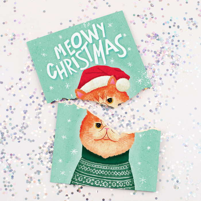 MeowCard, zábavná zvuková vianočná karta s mačkou - Image 4