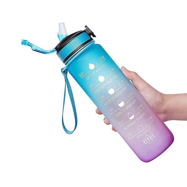 MotivationalBottle, fľaša na vodu s motivačnými veršami a časovými značkami (1000 ml) - Image 2