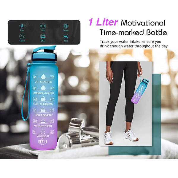 MotivationalBottle, fľaša na vodu s motivačnými veršami a časovými značkami (1000 ml) - Image 6
