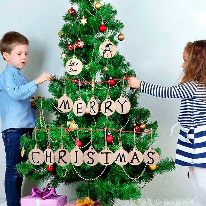 Ornaments, drevené vianočné ozdoby, ktoré si vytvoríte sami (30 kusov) - Image 9