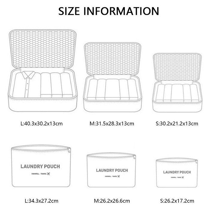 PackingBags, cestovné organizačné tašky (6 kusov) - Image 2