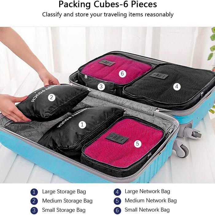 PackingBags, cestovné organizačné tašky (6 kusov) - Image 3