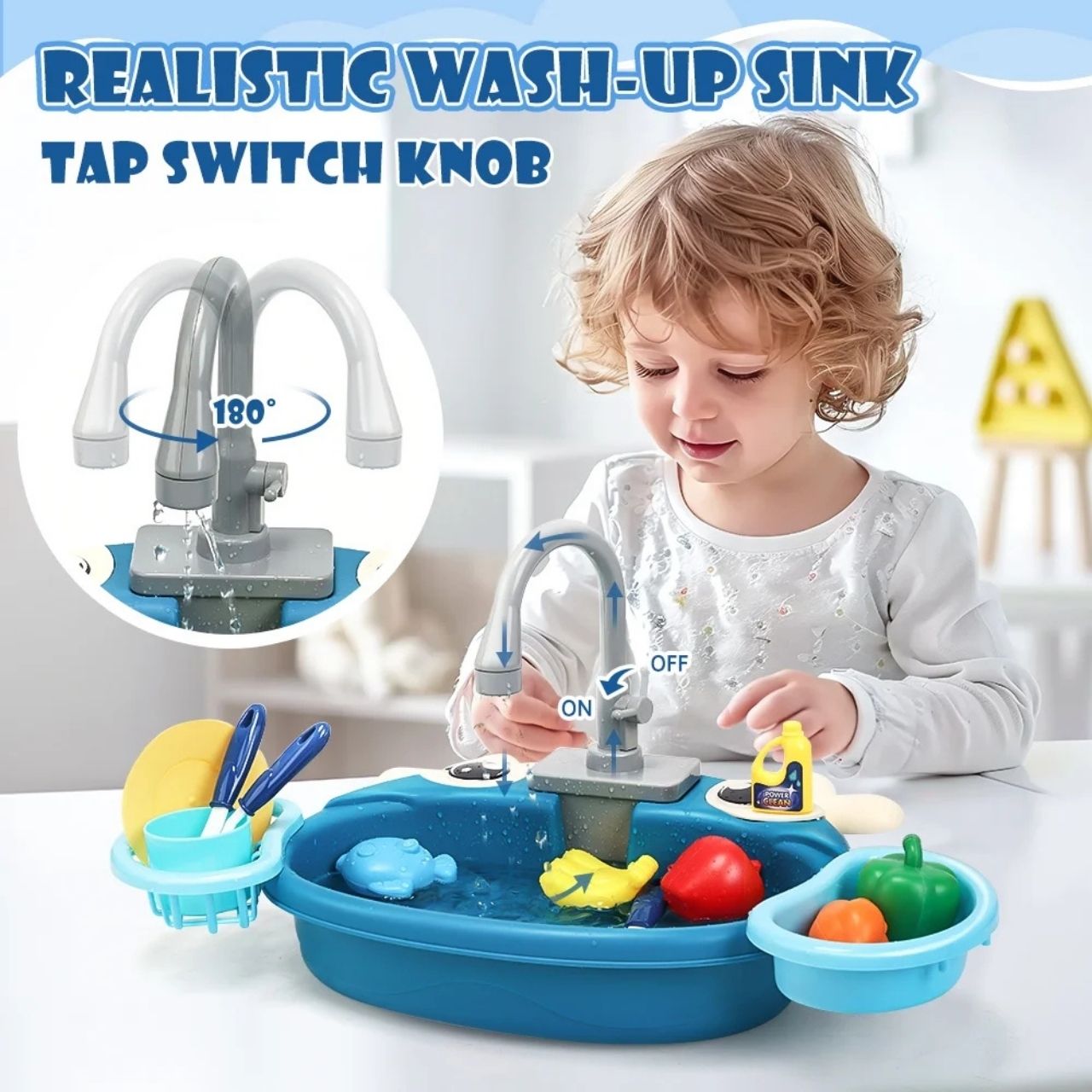 PlaySink, detská kuchynská súprava s umývadlom - Image 8