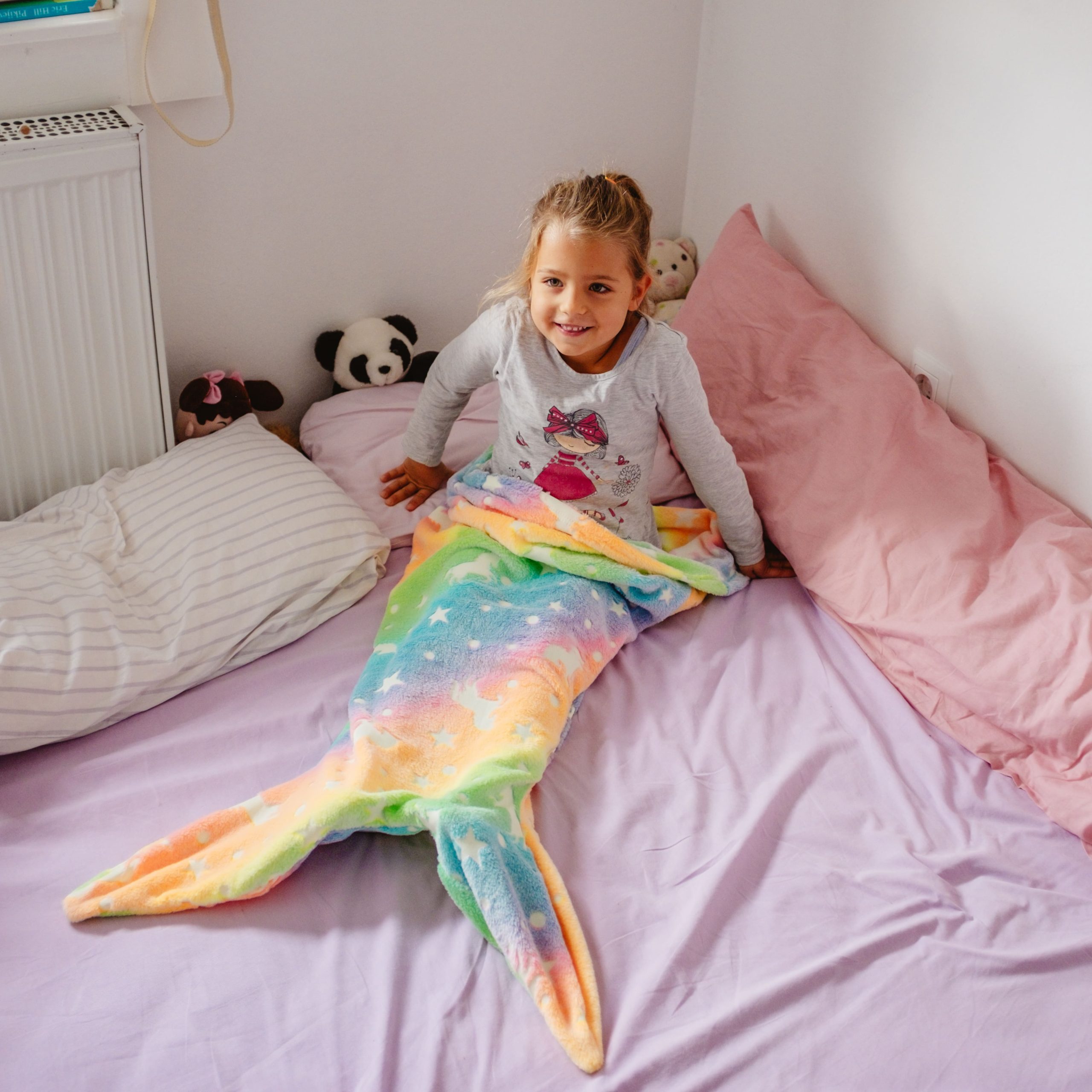 SparkleMermaid, darčekový set s dekou pre dievčatko a diamantovým a samolepkovým tvorivým setom ZADARMO - Image 5