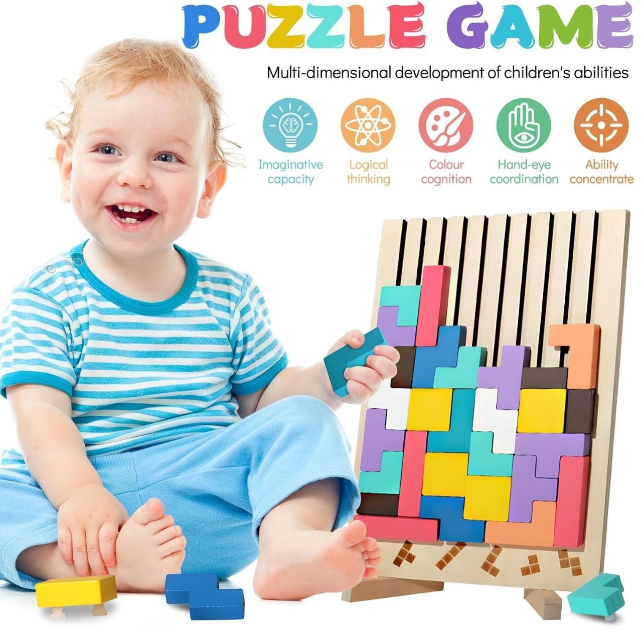 Tetris, drevená didaktická hračka - Image 3