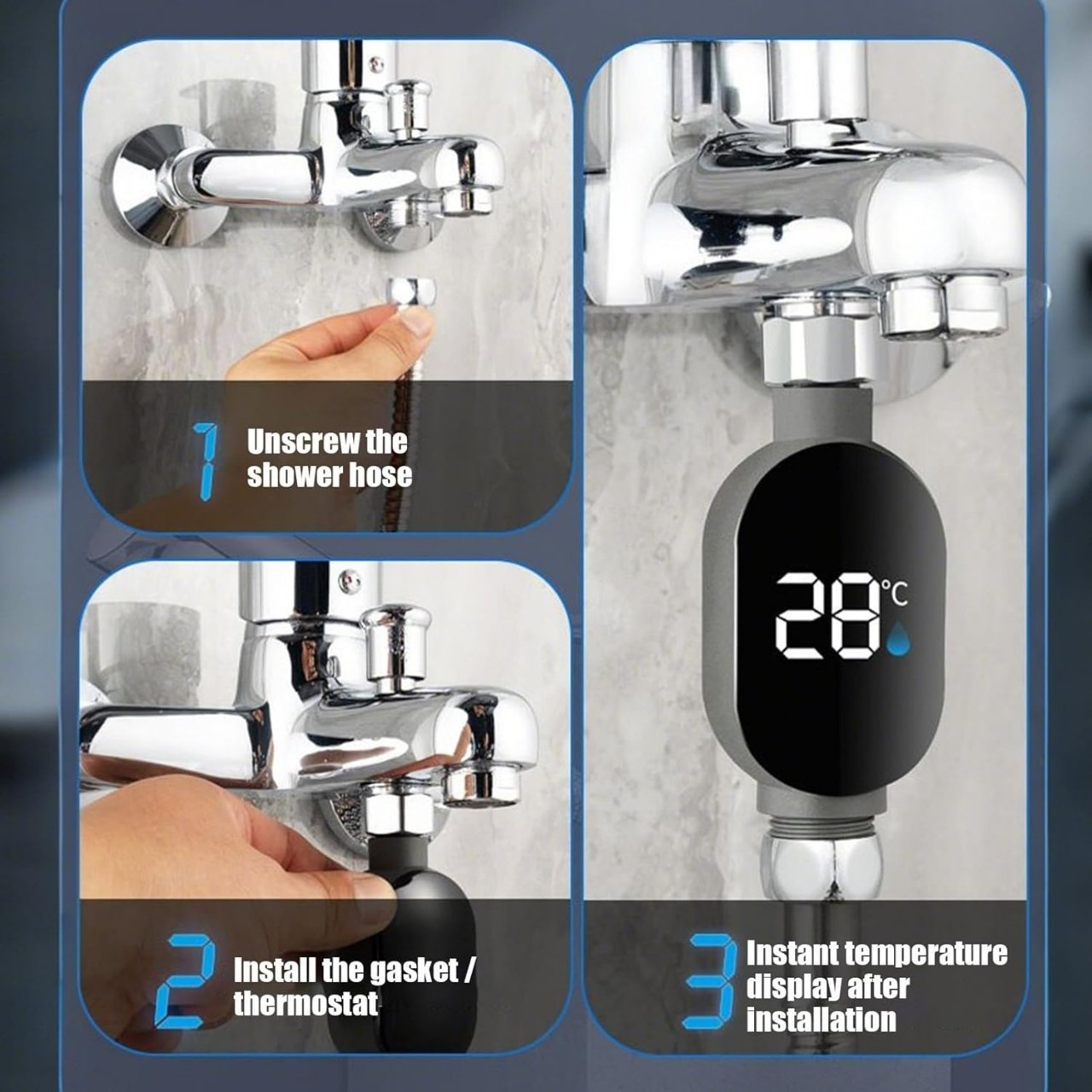 ThermFlow, inteligentný LED sprchový teplomer - Image 7