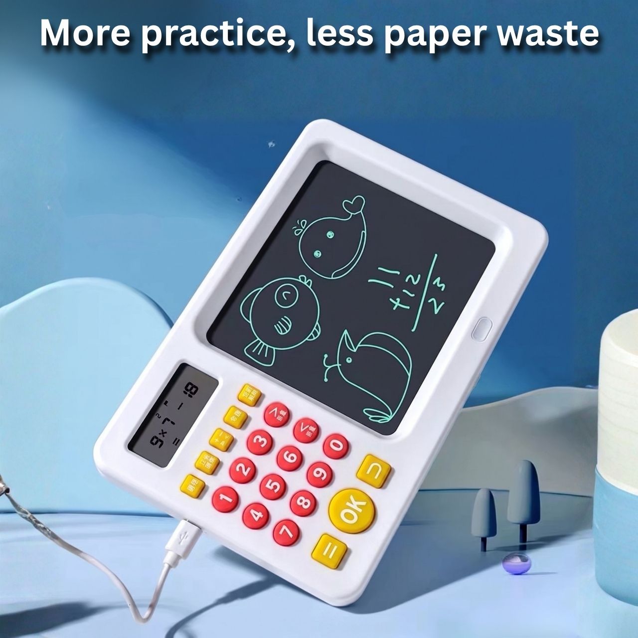 Vzdelávací tablet 2 v 1 s kalkulačkou pre deti, TrainMath - Image 2