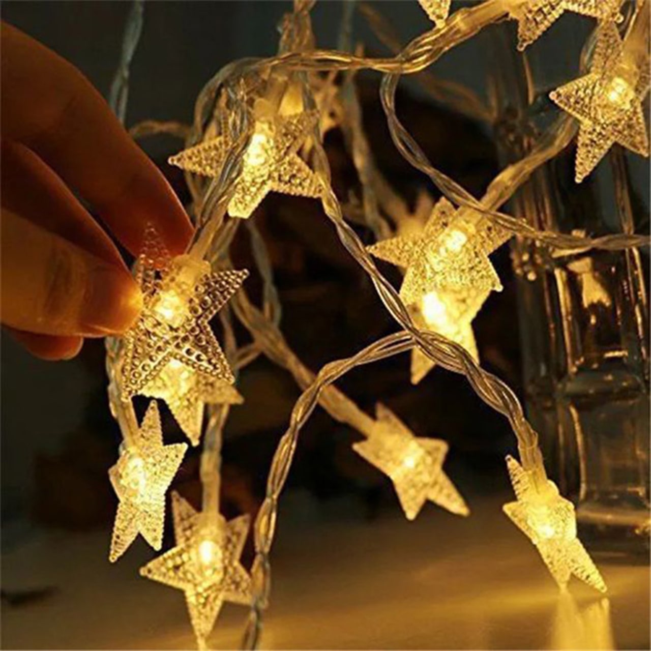 Twinkles, svetelný reťazec so svetlami v tvare hviezd (6 m) - Image 1