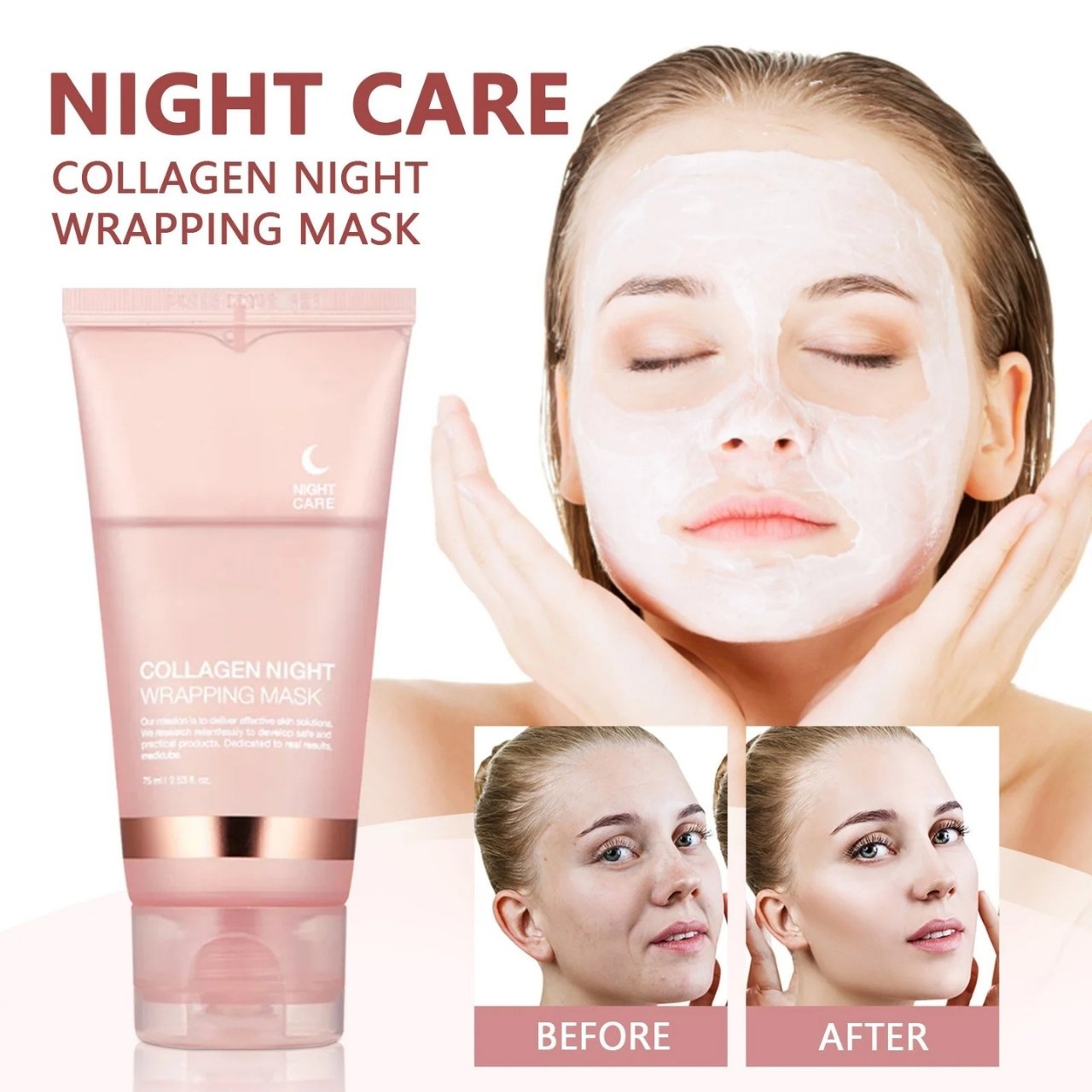 CollagenMask, kolagénová nočná maska na tvár s peel-off efektom (1+1 ZADARMO) - Image 5