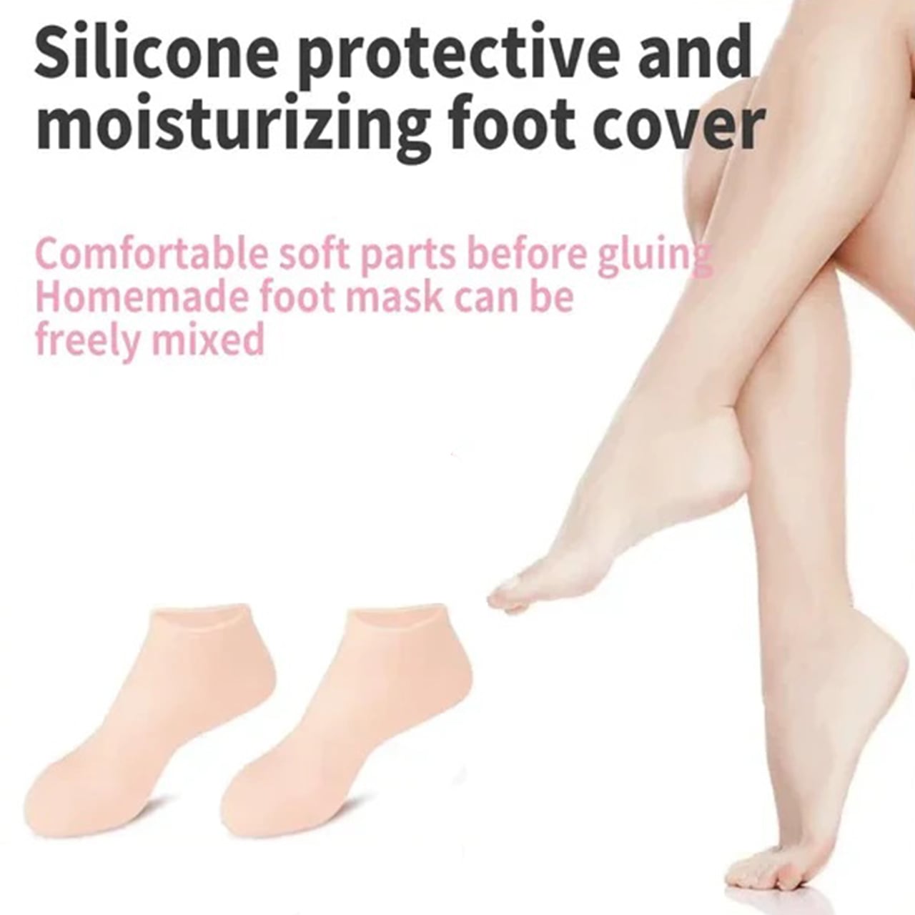 MoistMask, zvlhčujúce silikónové ponožky na starostlivosť o nohy (1+1 ZADARMO) - Image 2