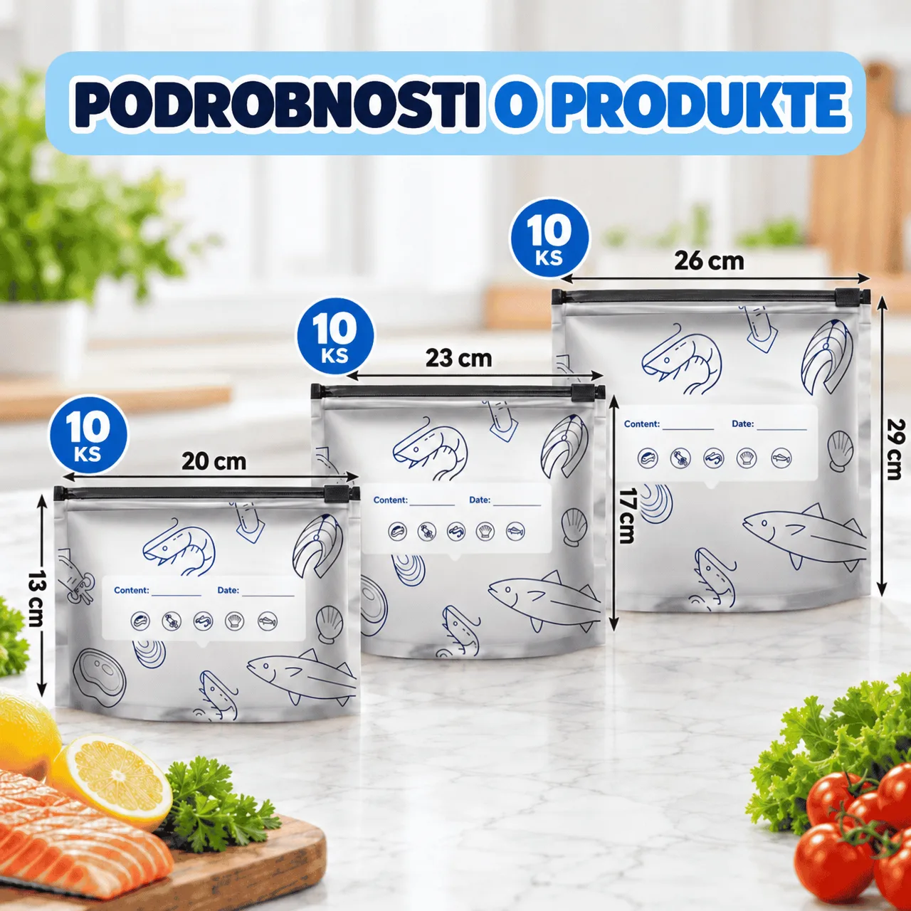 Vrecúška na skladovanie potravín (30 ks), FreshBags - Image 3