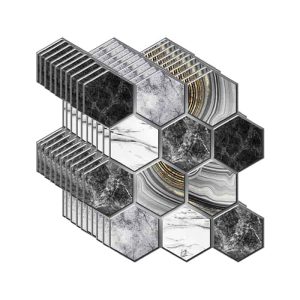 HexagonWall, trojrozmerné samolepky na stenu so vzorom mramoru