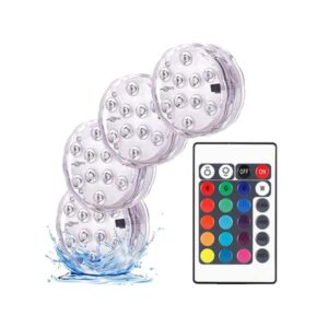 GlowWaterLights, 4 vodotesné LED svetlá s diaľkovým ovládaním