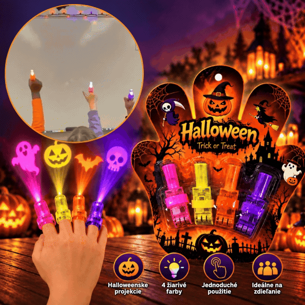 LED projektory na prsty – Halloween, FingerLights